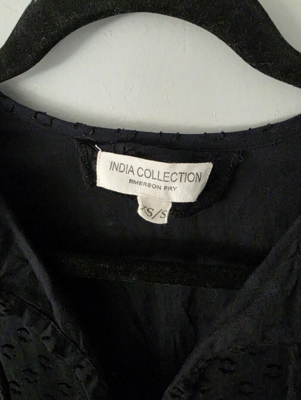 Emerson Fry India Collection Swiss Dot Cotton Black Isla Dress XS/S - Picture 7 of 10